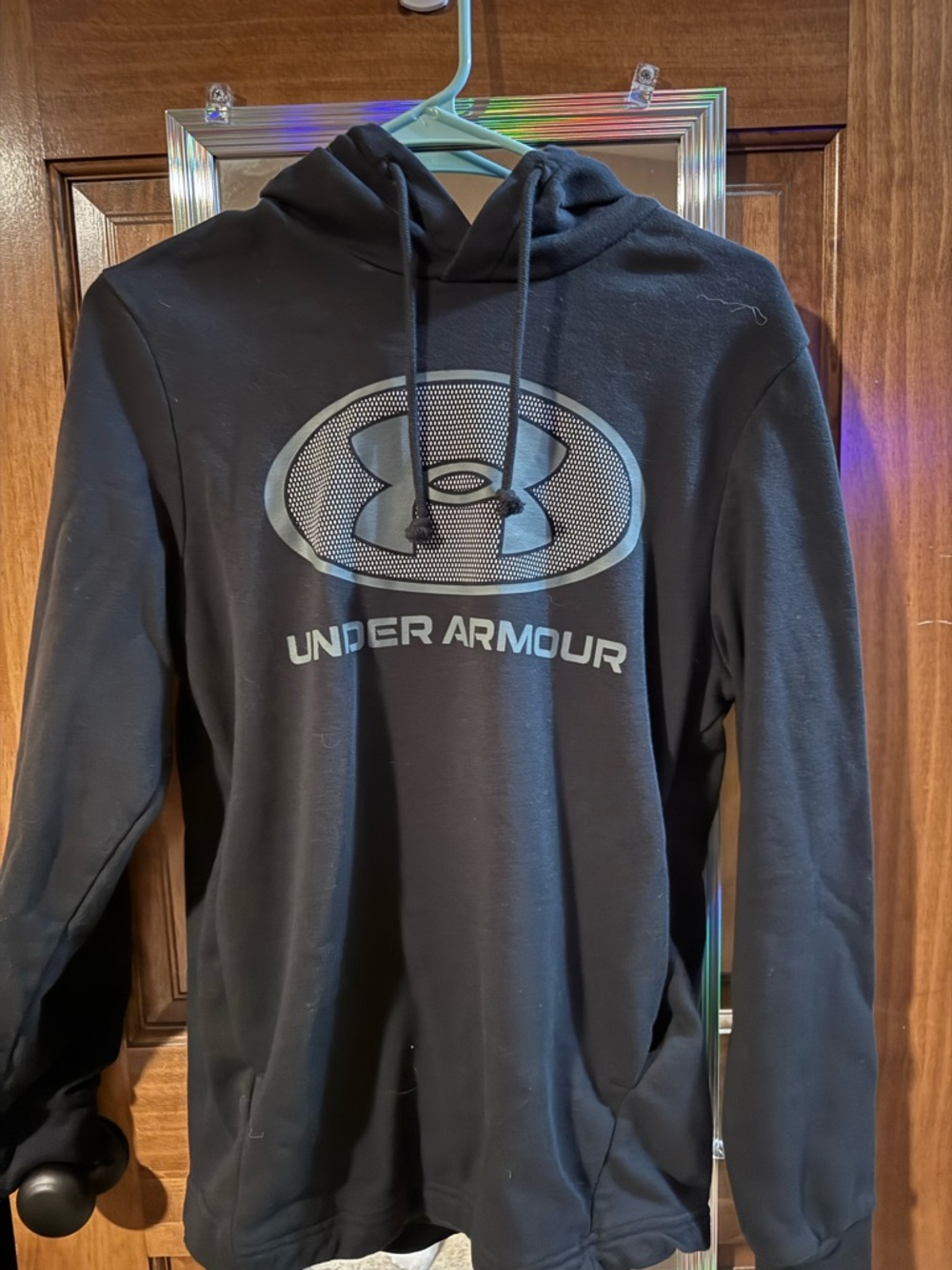 Under Armour Men’s Black Lightweight Hoodie with Grey Logo